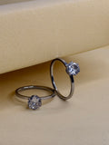 Moon diamond ring silver